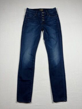 Mother The Pixie Jeans Skinny Fit Dark Wash Denim Button Fly Womens Size 25